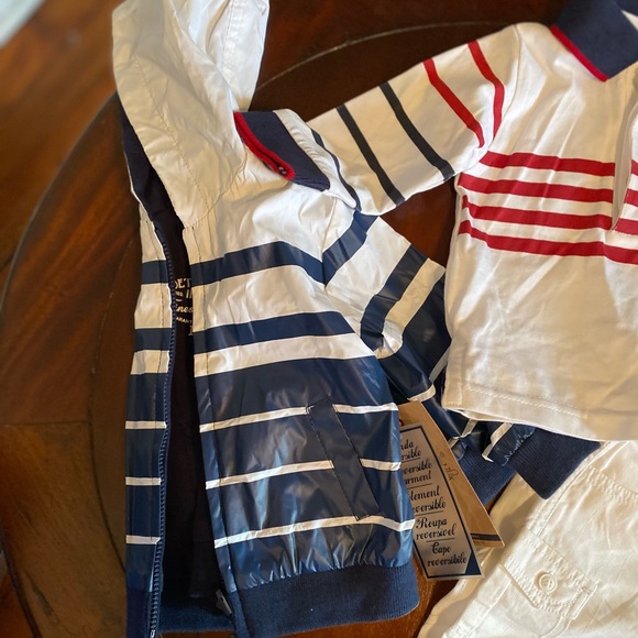 Mayoral Striped White and Red Jacket Shirt and Pants Matching Set 6 Months - Picture 4 of 9